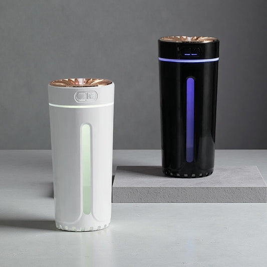 Wireless Air Humidifier with Colorful Lights – USB Rechargeable Cool Mist Diffuser for Car & Home