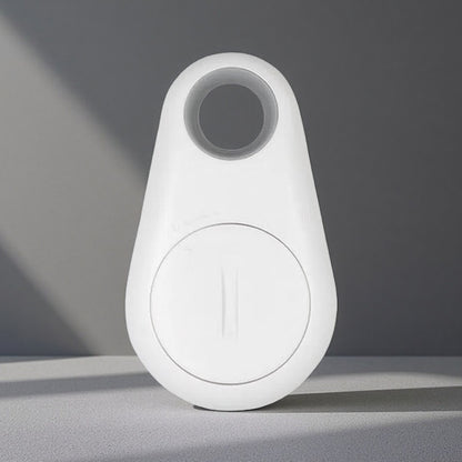 Water Drop Bluetooth Pet Finder – Anti-Dropping Tracker with Bi-Directional Positioning White
