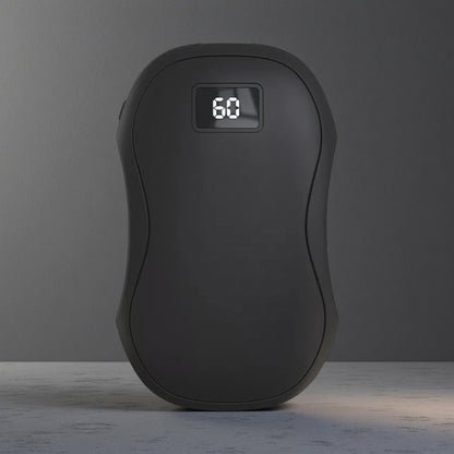 Electric Hand Warmer & Power Bank – Digital Display, USB Rechargeable, Portable Winter Essential Black