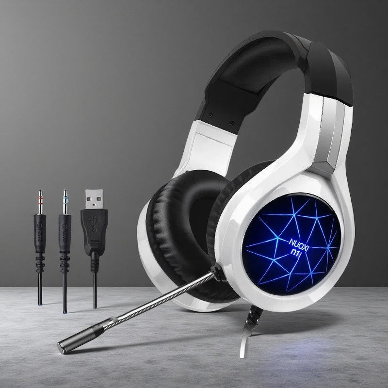 Universal Gaming Headset – Over-Ear Wired Headphones for Video Games & Multimedia White N1