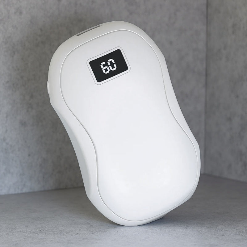Electric Hand Warmer & Power Bank – Digital Display, USB Rechargeable, Portable Winter Essential White