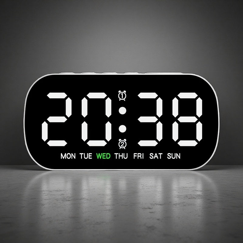 LED Digital Alarm Clock – Slim, Colorful & Easy-to-Use Electronic Clock White