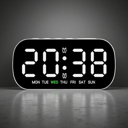 LED Digital Alarm Clock – Slim, Colorful & Easy-to-Use Electronic Clock White