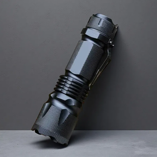 LED Mini Telescopic Zoom Rechargeable Strong Light Flashlight – Aluminum Alloy