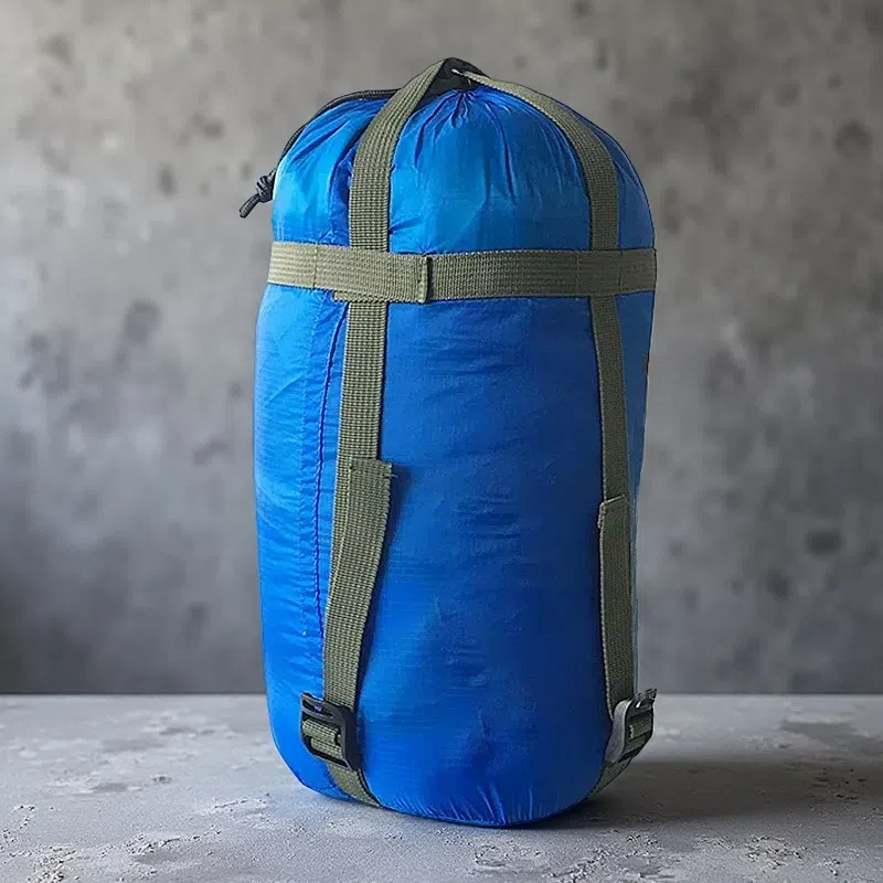 Outdoor Camping Sleeping Bag Compression Bag – Durable Nylon Storage with Silicone Coating Sky Blue