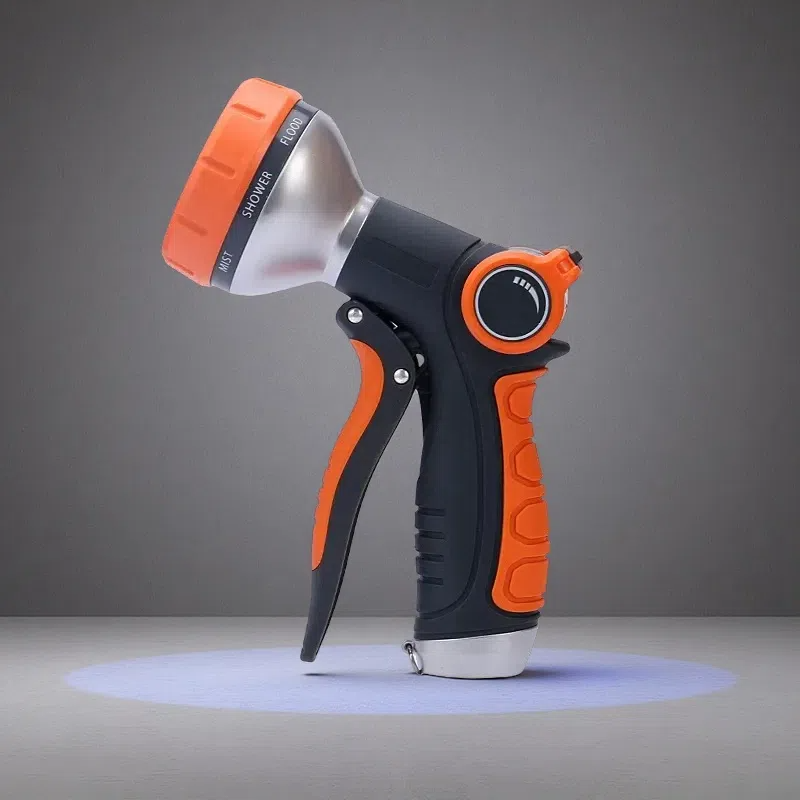 Adjustable Garden Hose Nozzle Sprinkler – 8-Mode Thumb-Control Watering Tool