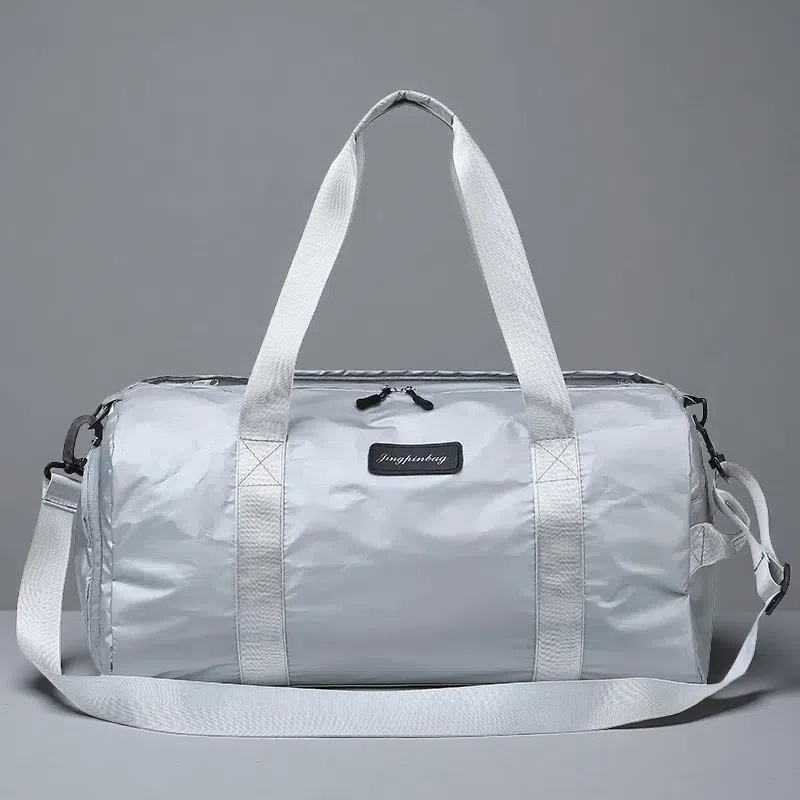 Men's and women's fitness bag Silver gray
