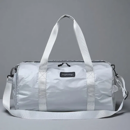 Men's and women's fitness bag Silver gray