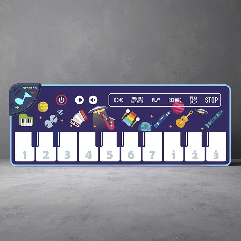 Baby Early Education Musical Instrument Crawling Mat Toy – Soft Polyester Play Mat with Interactive Sounds Purple