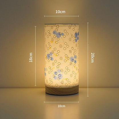 Creative Table Lamp – Fabric USB Night Light for Study, Bedroom & Relaxation Blue Daisy