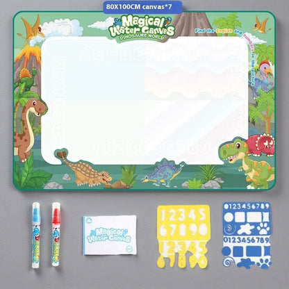 Cloth Toy Clear Water Painting Drawing Board – Magic Color Graffiti Blanket Water Picture Book 100X80CM Dinosaur World