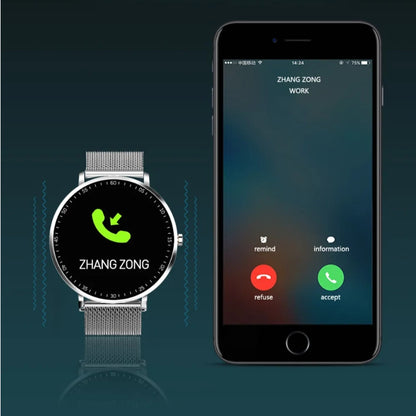 Full Touch Smart Bracelet – Fitness & Health Tracker with Stainless Steel Strap