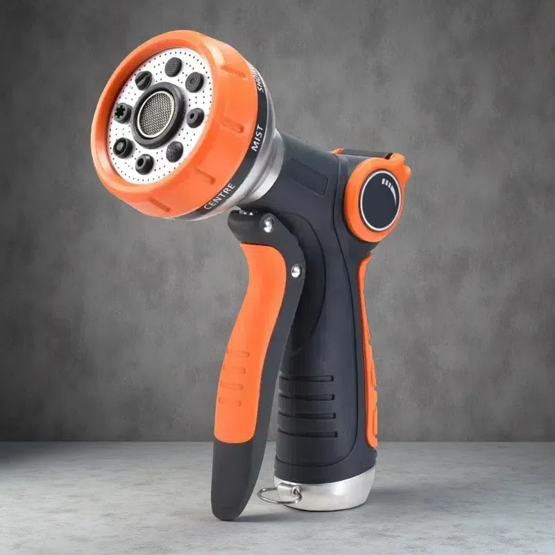 Adjustable Garden Hose Nozzle Sprinkler – 8-Mode Thumb-Control Watering Tool