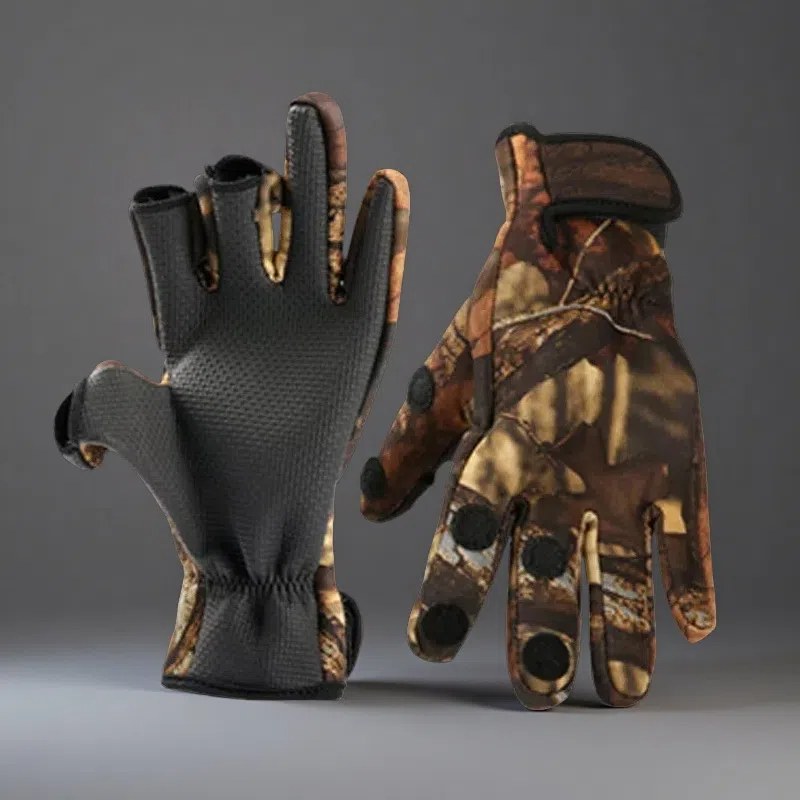 Outdoor Sports Gloves – Warm Winter Riding & Fishing Gloves with Durable Neoprene Brown