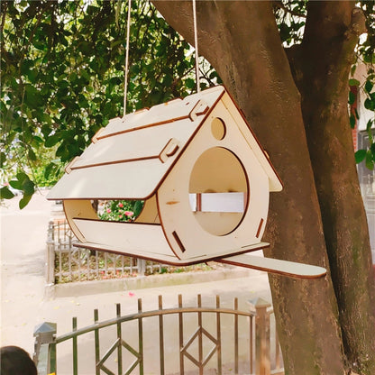 Hanging Wooden Bird Feeder DIY Assembly – Eco-Friendly European Plywood