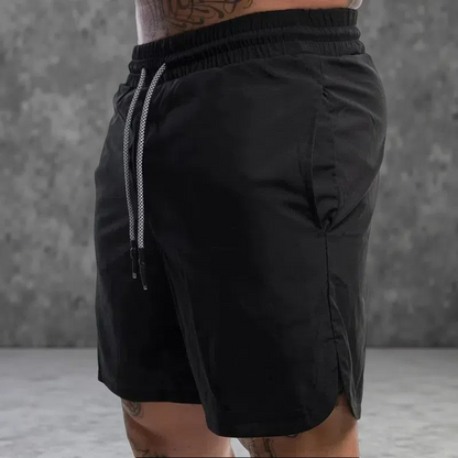 Men's Breathable Cotton-Blend Workout Shorts – Casual & Athletic Fit Light Board Black