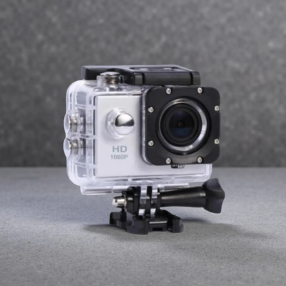 HD 1080P Action Sports Waterproof DV Camera – Compact Outdoor Adventure Cam White