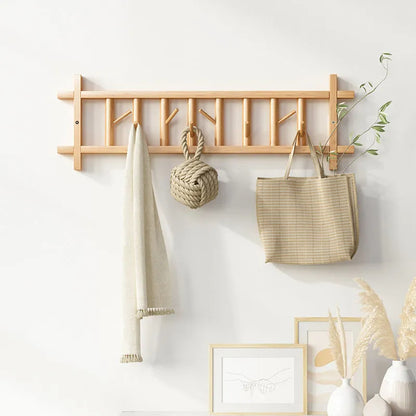 Creative Home Door Hanging Clothes Rack – Rotatable Bamboo Minimalist Design