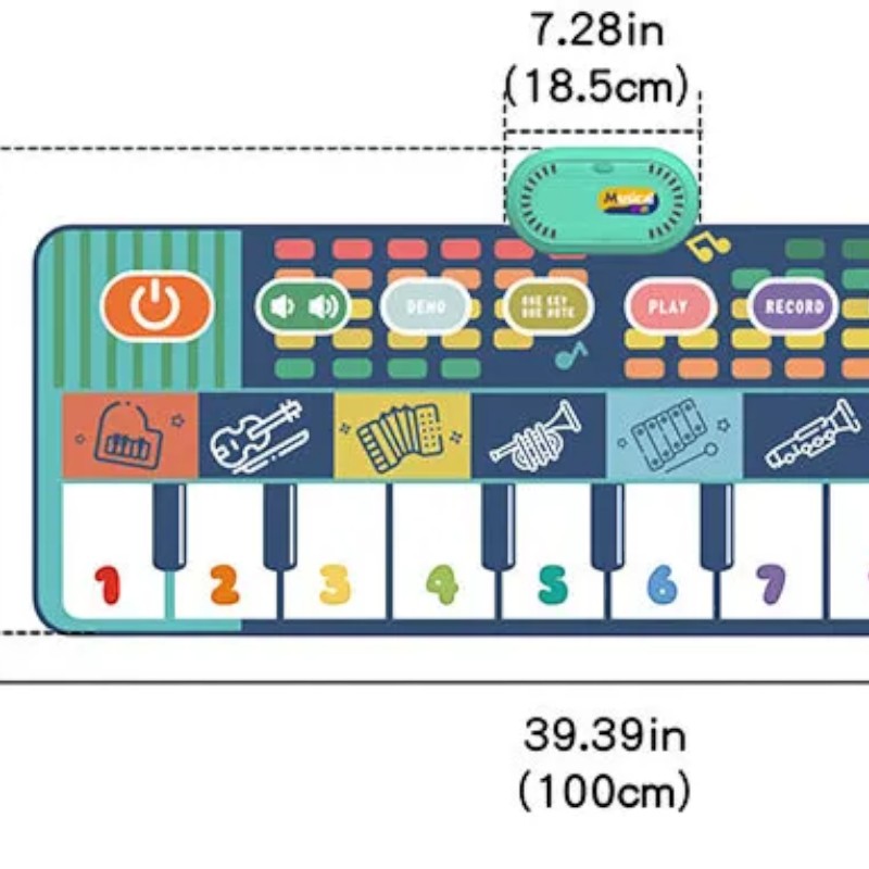 Baby Early Education Musical Instrument Crawling Mat Toy – Soft Polyester Play Mat with Interactive Sounds