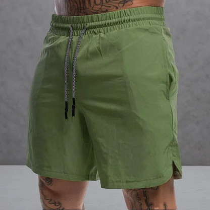 Men's Breathable Cotton-Blend Workout Shorts – Casual & Athletic Fit Light Plate Army Green