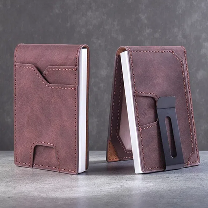 RFID Anti-Theft Card Holder – Slim Aluminum Alloy Wallet for Men & Women Brown