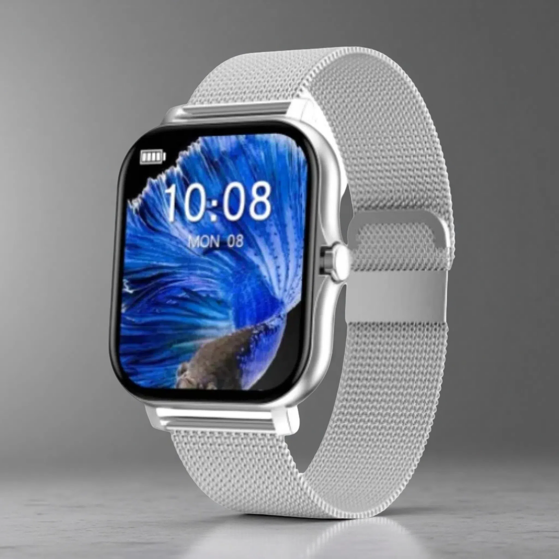 Magnetic Charging Smartwatch – Bluetooth Calling, Stylish Steel Design