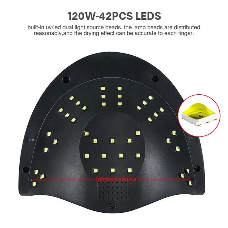 Nail Polish Glue Dryer – 120W High-Power LED UV Lamp