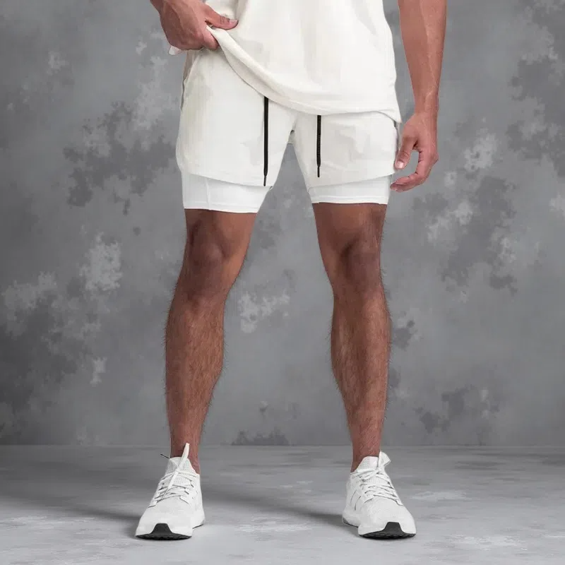 Double-Layer Quick-Dry Running Shorts – Casual & Sporty Comfort