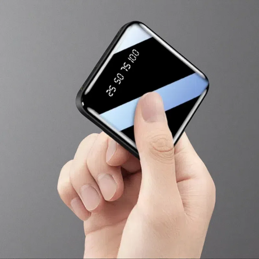 Mini Power Bank 20000mAh – Portable Mirror Display Charger with Dual USB Output