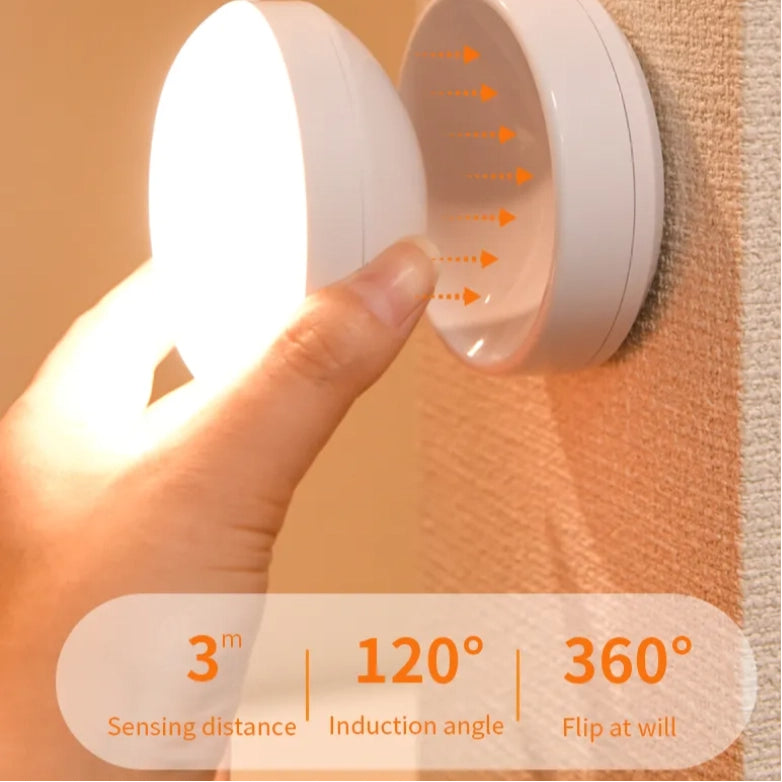 Rotating Motion Sensor Light – USB Rechargeable Night Light for Hallways, Wardrobes & Garages