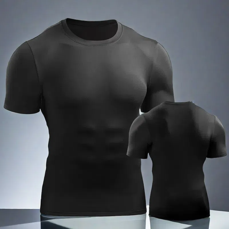 Men’s Muscle Hooded Short Sleeve T-Shirt – Slim Fit Striped Sports & Leisure Top