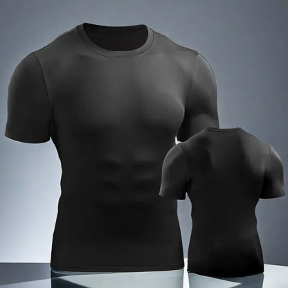 Men’s Muscle Hooded Short Sleeve T-Shirt – Slim Fit Striped Sports & Leisure Top