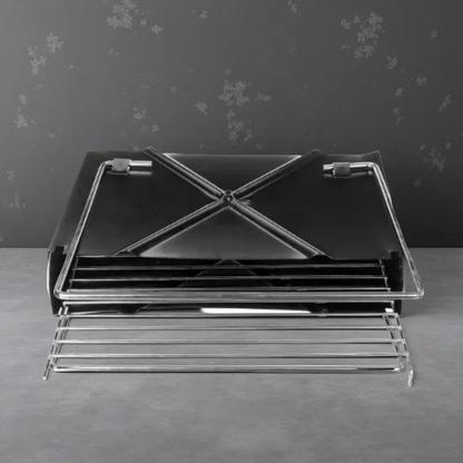 Portable Folding Stainless Steel BBQ Grill – Compact, Lightweight Charcoal Grill for Camping & Picnics