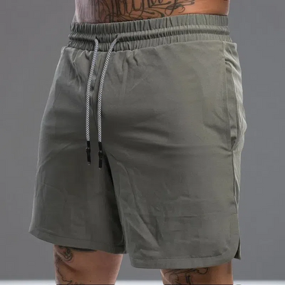 Men's Breathable Cotton-Blend Workout Shorts – Casual & Athletic Fit Smooth Surface Gray