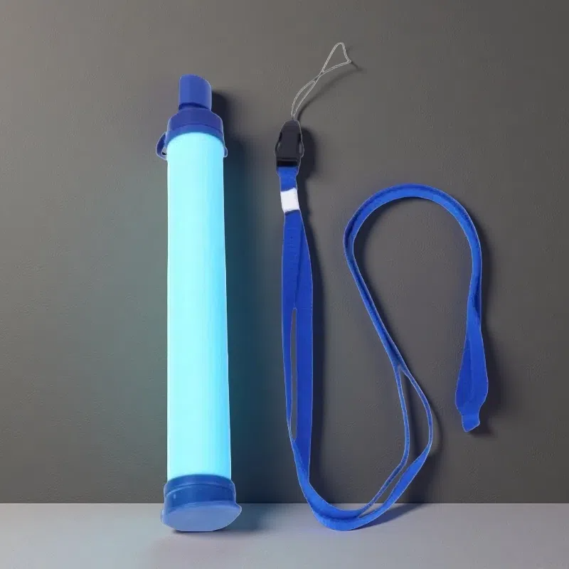 Water Filter Straw for Hiking, Camping & Outdoor Survival – Portable Personal Emergency Water Purifier Blue