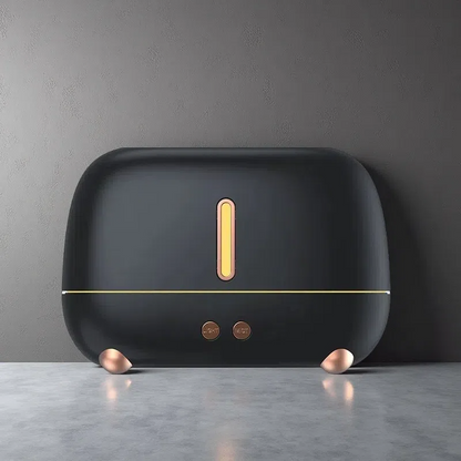 Upgraded Flame Humidifier – USB Essential Oil Diffuser with Fireplace Effect & Timer Dark Grey USB