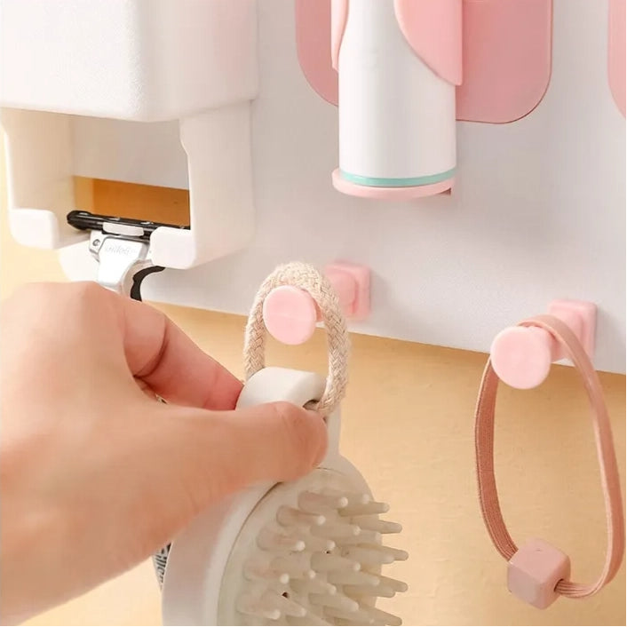 Wall-Mounted Electric Toothbrush Holder – Dual Slot Design with Storage Hook