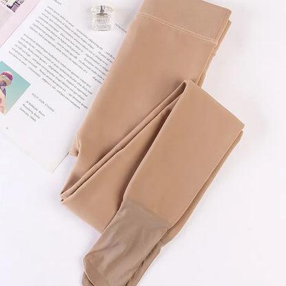 Women's Autumn & Winter Nude Feel Fleece-Lined Leggings – Invisible Shaping Thermal Pantyhose