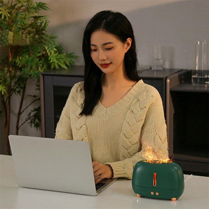 Upgraded Flame Humidifier – USB Essential Oil Diffuser with Fireplace Effect & Timer