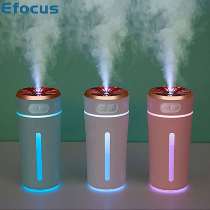 Wireless Air Humidifier with Colorful Lights – USB Rechargeable Cool Mist Diffuser for Car & Home