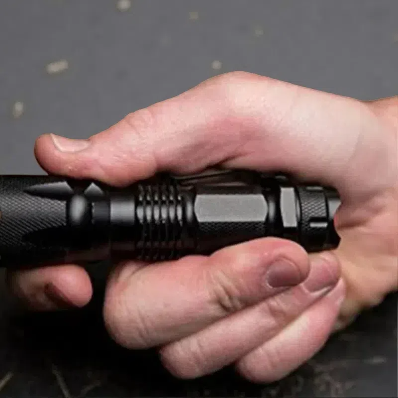 LED Mini Telescopic Zoom Rechargeable Strong Light Flashlight – Aluminum Alloy