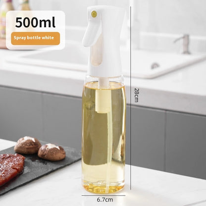 Kitchen Oil Spray Bottle – High-Pressure Atomization for Precise Cooking Control White Transparent 500ml