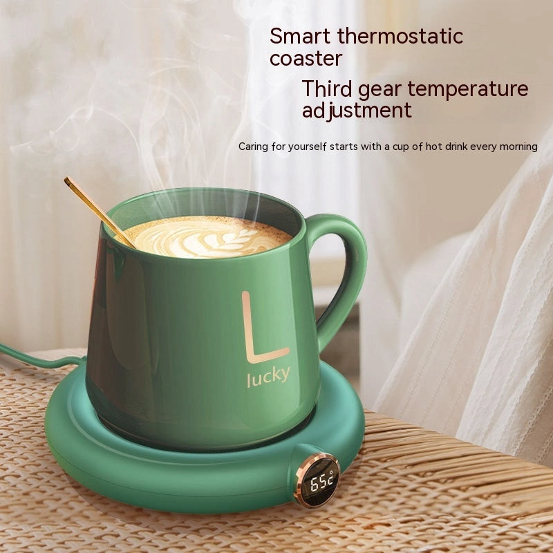 Smart Thermostatic Coffee Warmer – USB Powered Mug Heating Coaster with 3 Temp Settings & Auto Shut-Off