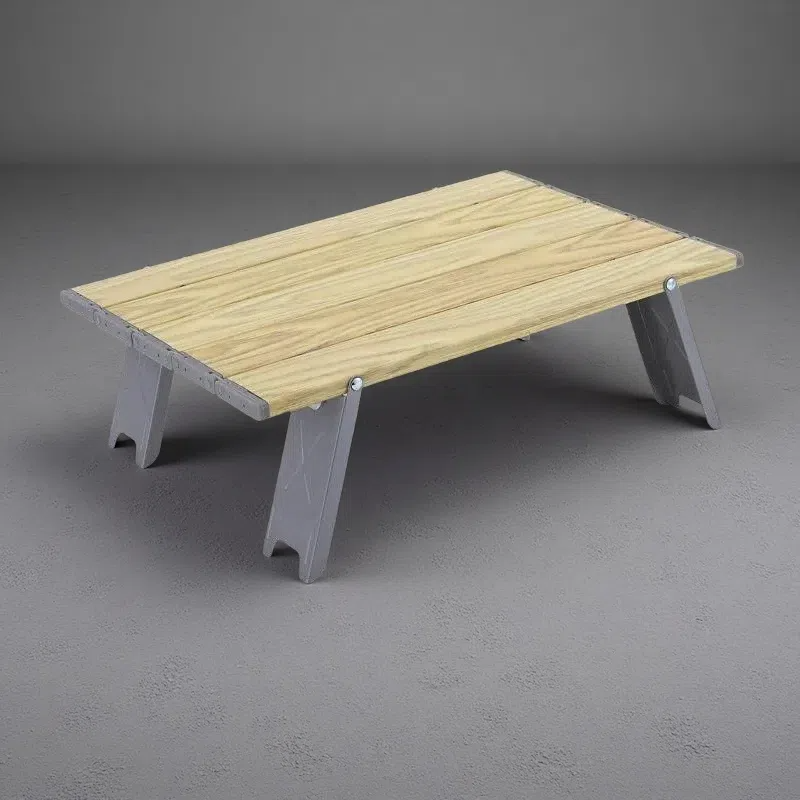 Outdoor Ultralight Portable Mini Aluminum Alloy Table – Folding Camping & Travel Table Wood Grain Generation 1