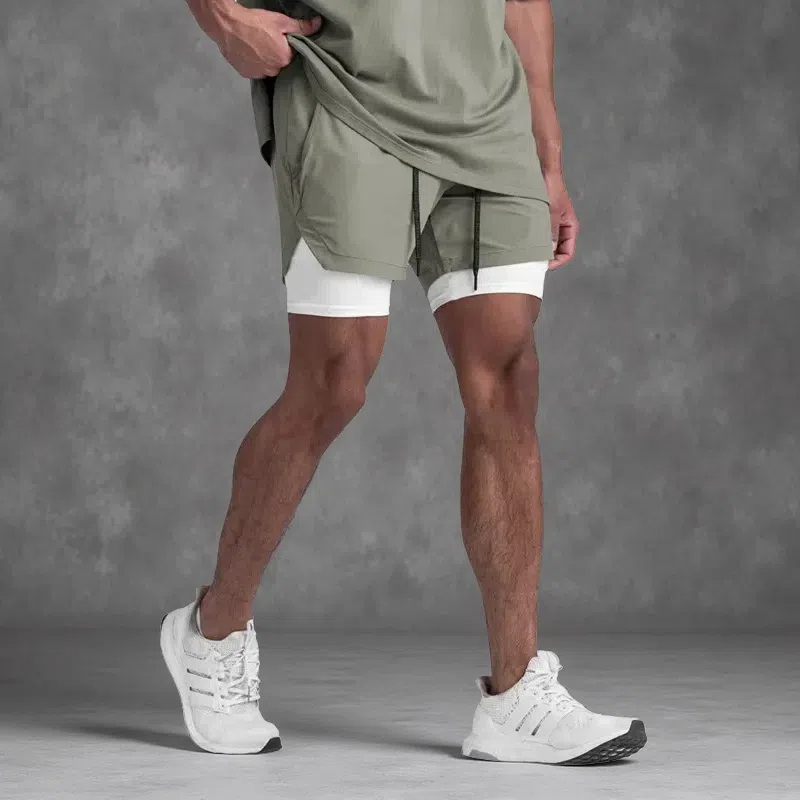 Double-Layer Quick-Dry Running Shorts – Casual & Sporty Comfort