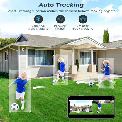 Outdoor Night Vision Wireless Surveillance Camera – Dual Screen Smart Security System