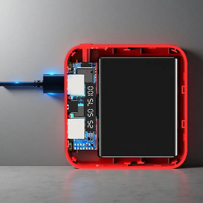 Mini Power Bank 20000mAh – Portable Mirror Display Charger with Dual USB Output