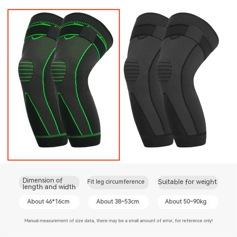 Large Calf Pressure Lengthened Knee Pad – Compression Support for Sports & Outdoor Activities 2PCS Green