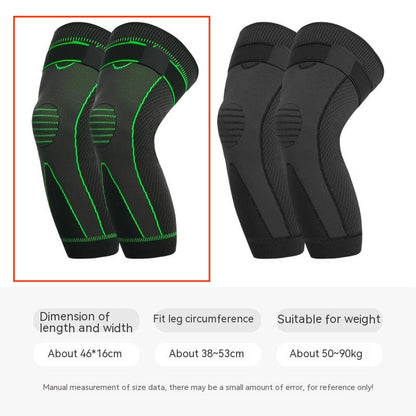Large Calf Pressure Lengthened Knee Pad – Compression Support for Sports & Outdoor Activities 2PCS Green
