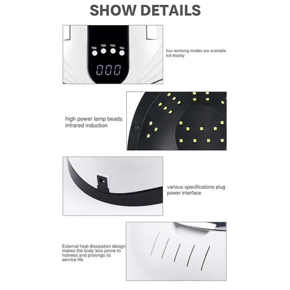 Nail Polish Glue Dryer – 120W High-Power LED UV Lamp